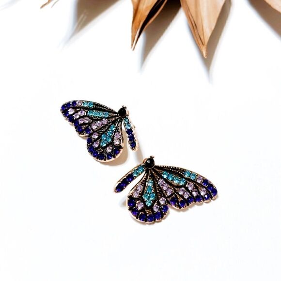 Anthropologie Jewelry - Diamond butterfly earrings N390